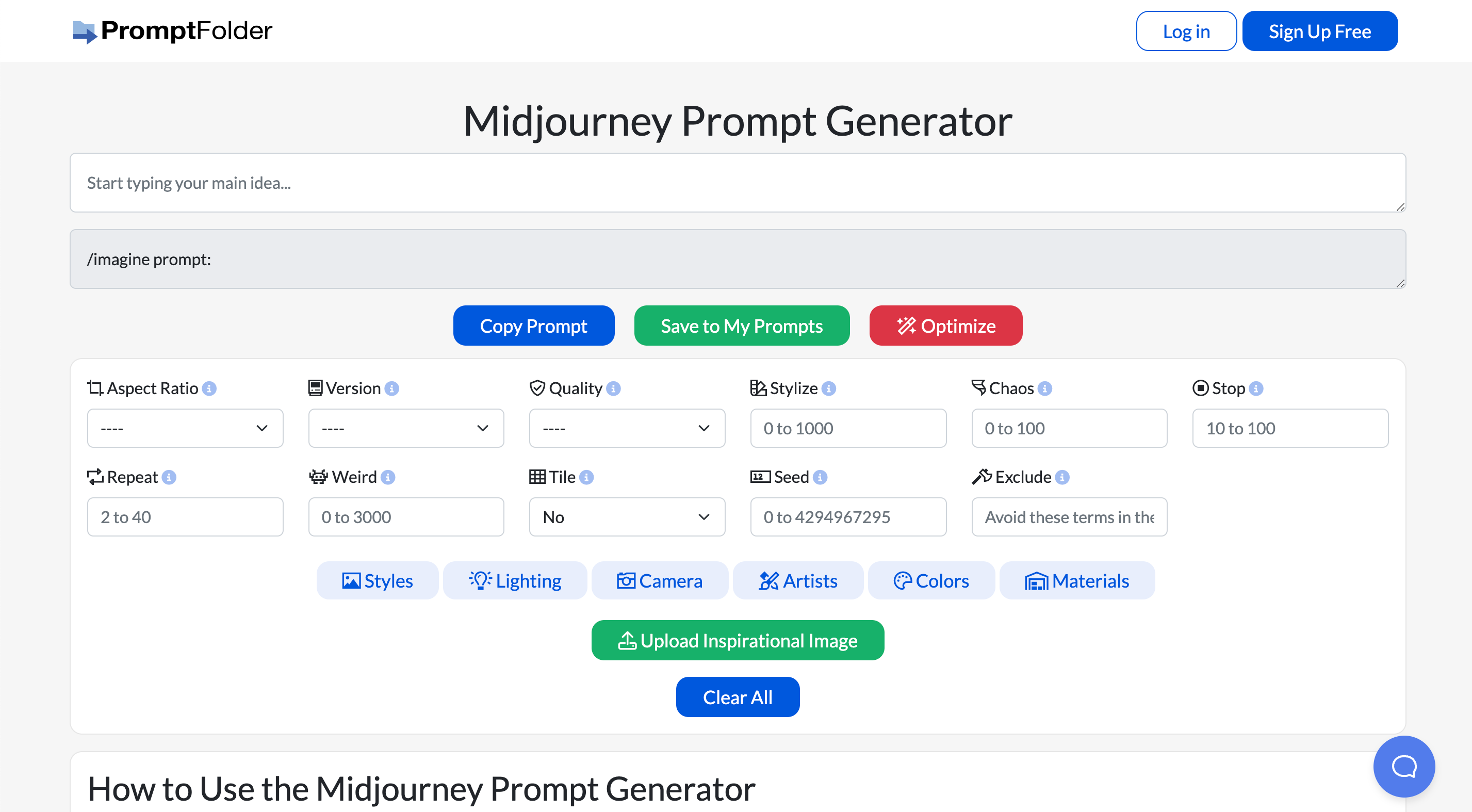 MidJourney Prompt Helper