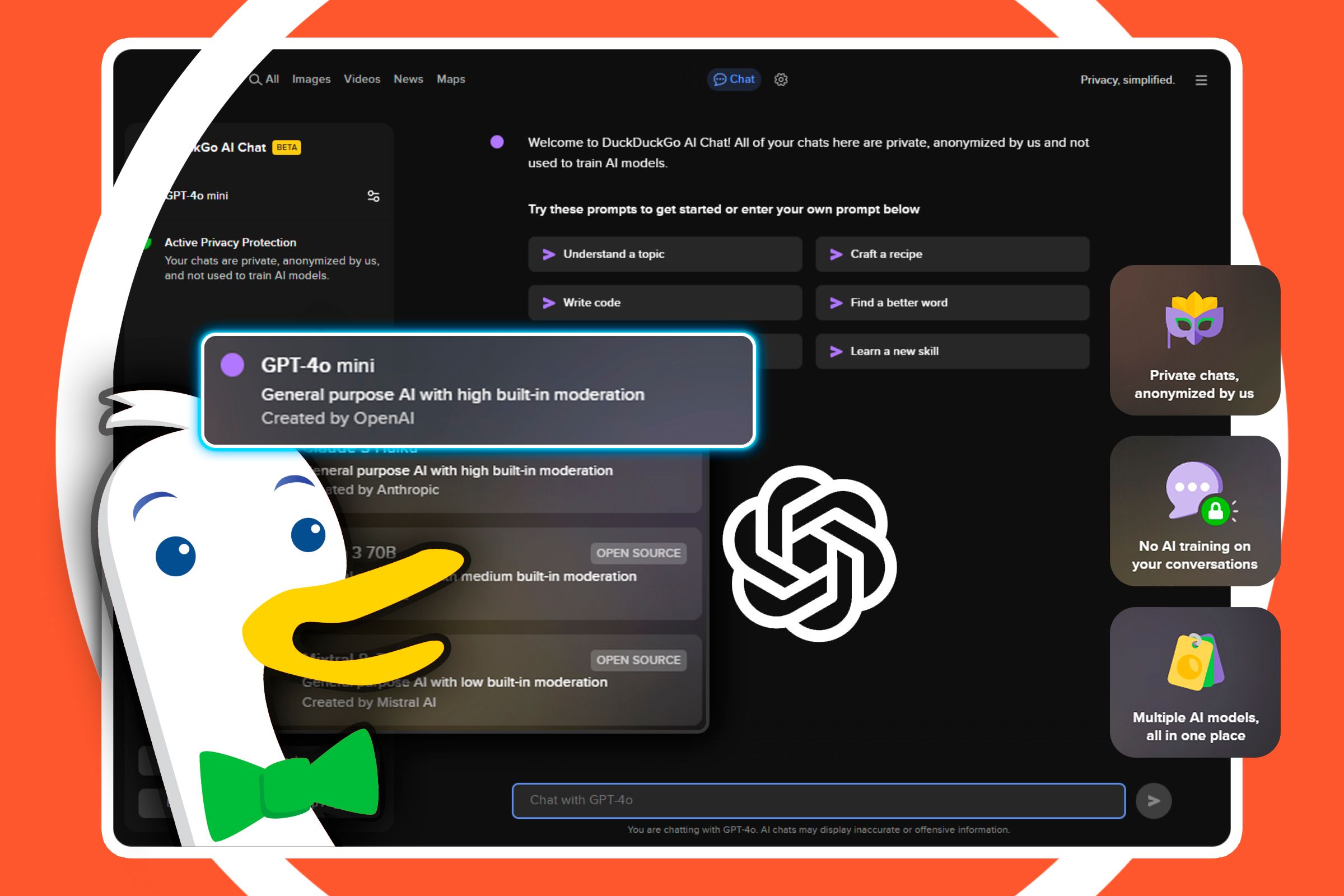 scopri come utilizzare il chatbot ai di duckduckgo per ottenere risposte immediate e pertinenti alle tue domande. esplora le funzionalità innovative di questa tecnologia per migliorare la tua esperienza di ricerca online in modo sicuro e privato.